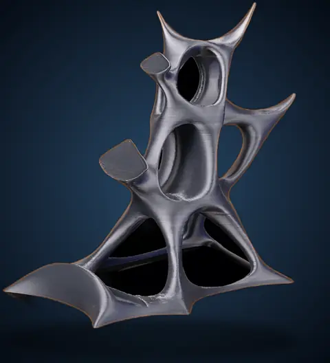 Suporte de celular orgânico isolado, evidenciando a forma escultural sem o aparelho.